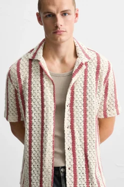 Discount CAMISA CROCHET RAYAS Hombre Camisas