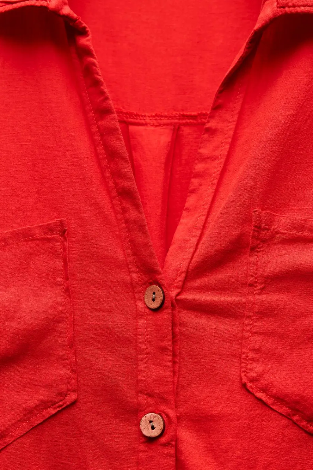 Online CAMISA CROP CON LINO Mujer Camisas / Blusas