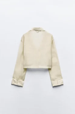 Online CAMISA CROP FLUIDA SEMITRASPARENTE Mujer Camisas / Blusas