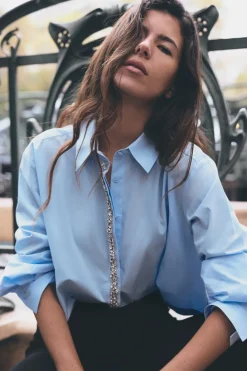 Hot CAMISA CROP POPELÍN JOYAS Mujer Camisas / Blusas