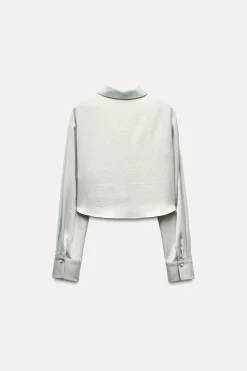 Online CAMISA CROP SATINADA Mujer Camisas / Blusas