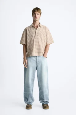 Sale CAMISA CROPPED FIT CUADROS Hombre Camisas