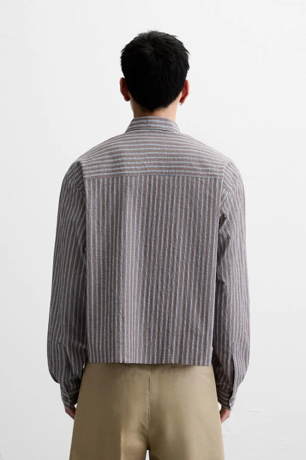 Discount CAMISA CROPPED FIT RAYAS Hombre Camisas