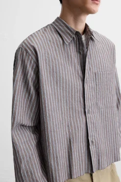 Discount CAMISA CROPPED FIT RAYAS Hombre Camisas