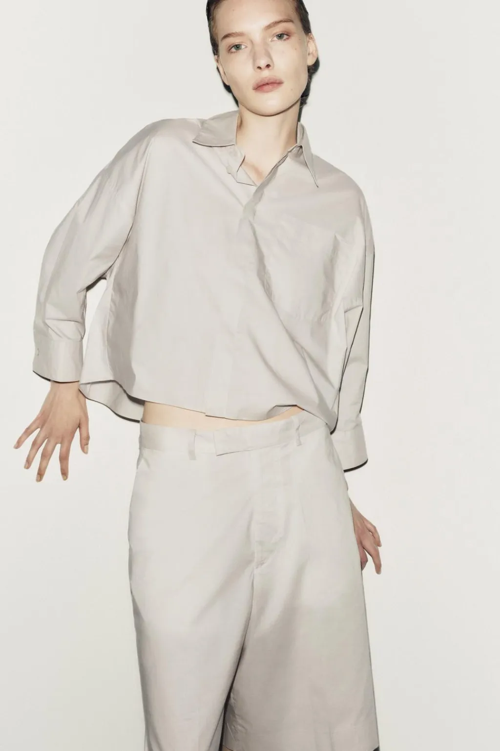 Sale CAMISA CROPPED POPELÍN LIMITED EDITION Mujer Camisas / Blusas