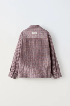 Niños ZARA 6 - 14 Años·Camisas / Sobrecamisas<CAMISA CUADRADITOS SEERSUCKER