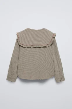 Niños ZARA 6 - 14 Años·Blusas / Camisas<CAMISA CUADRO VICHY CUELLO BOBO