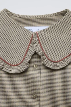 Niños ZARA 6 - 14 Años·Blusas / Camisas<CAMISA CUADRO VICHY CUELLO BOBO