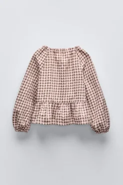 Niños ZARA 6 - 14 Años·Blusas / Camisas<CAMISA CUADRO VICHY LACITOS