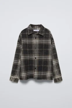 Niños ZARA 6 - 14 Años·Camisas / Sobrecamisas<CAMISA CUADROS ACID WASHED