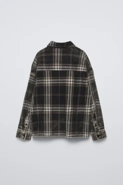 Niños ZARA 6 - 14 Años·Camisas / Sobrecamisas<CAMISA CUADROS ACID WASHED