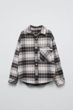 Niños ZARA 6 - 14 Años·Blusas / Camisas<CAMISA CUADROS BOLSILLO