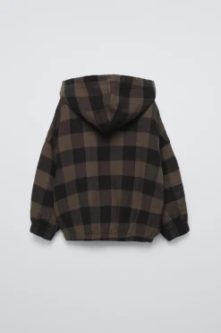 Niños ZARA 1½ - 6 Años·Camisas|1½ - 6 Años·Camisas / Sobrecamisas<CAMISA CUADROS CAPUCHA