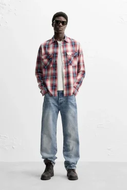 New CAMISA CUADROS FRANELA Hombre Camisas