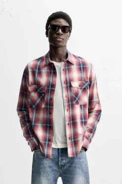 New CAMISA CUADROS FRANELA Hombre Camisas