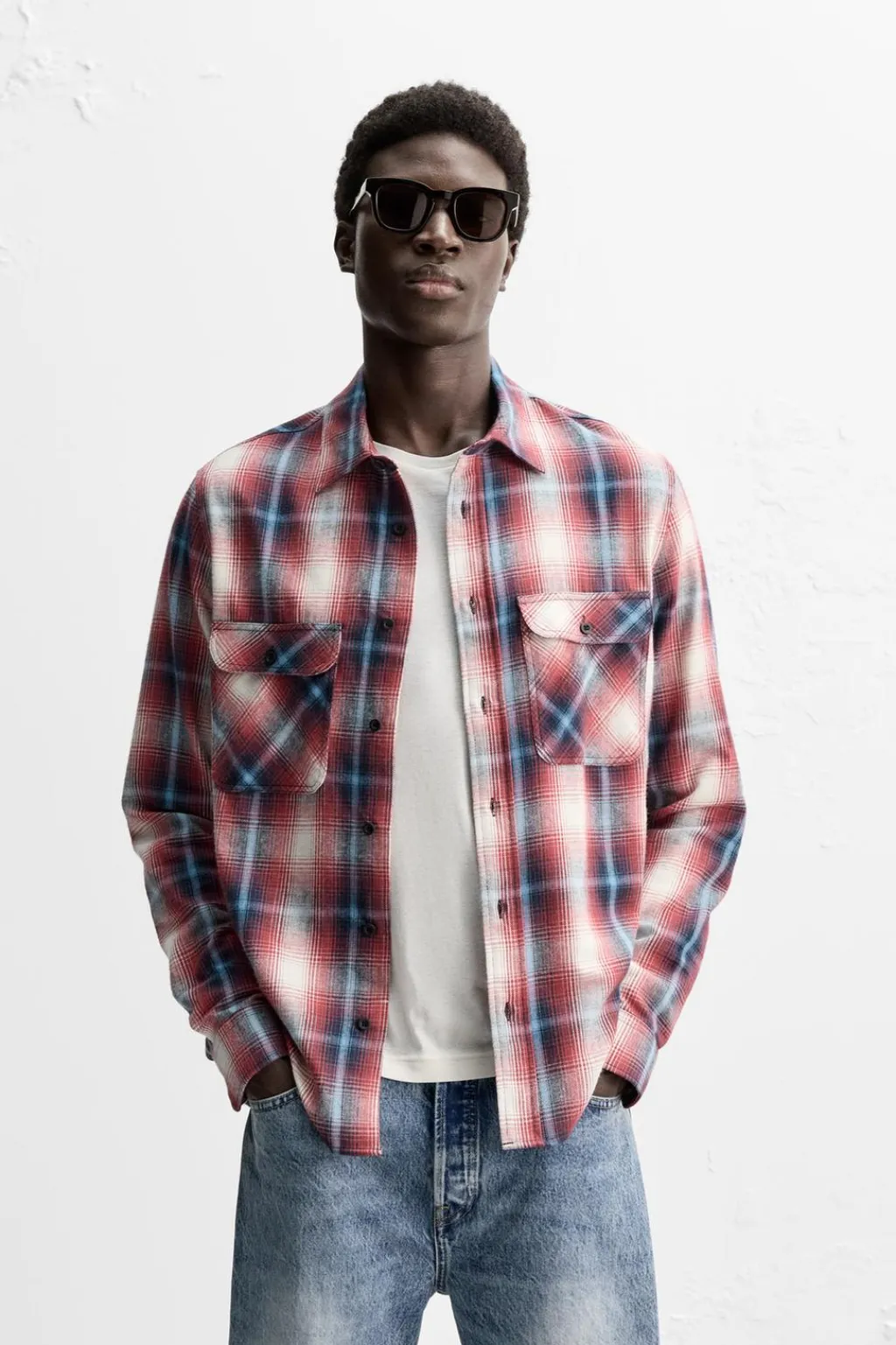 New CAMISA CUADROS FRANELA Hombre Camisas