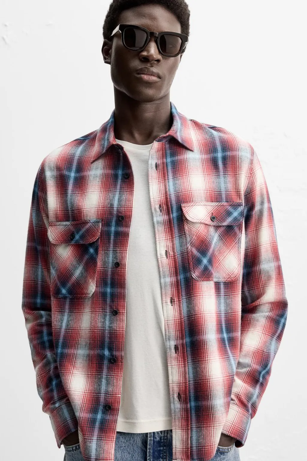 New CAMISA CUADROS FRANELA Hombre Camisas