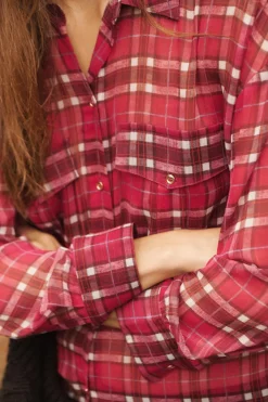 Hot CAMISA CUADROS HILO METALIZADO Mujer Camisas / Blusas