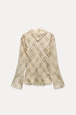 Online CAMISA CUADROS MEZCLA LINO ZW COLLECTION Mujer Camisas / Blusas