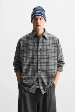 Clearance CAMISA CUADROS RELAXED FIT Hombre Camisas