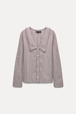 Hot CAMISA CUELLO BOBO CUADRO VICHY Mujer Camisas / Blusas