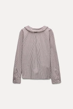 Hot CAMISA CUELLO BOBO CUADRO VICHY Mujer Camisas / Blusas