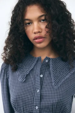 Best CAMISA CUELLO BOBO CUADROS VICHY Mujer Camisas / Blusas