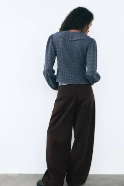 Best CAMISA CUELLO BOBO CUADROS VICHY Mujer Camisas / Blusas