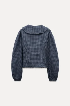 Best CAMISA CUELLO BOBO CUADROS VICHY Mujer Camisas / Blusas