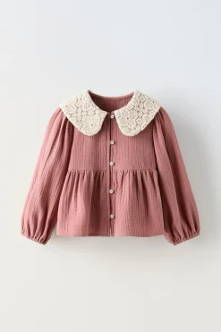 Niños ZARA 1½ - 6 Años·Camisas<CAMISA CUELLO CROCHET