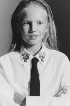 Niños ZARA 6 - 14 Años·Blusas / Camisas<CAMISA CUELLO JOYAS