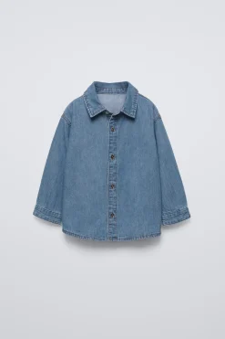 Niños ZARA 1½ - 6 Años·Camisas|1½ - 6 Años·Camisas / Sobrecamisas<CAMISA DENIM
