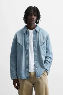 Online CAMISA DENIM BOLSILLOS Hombre Camisas