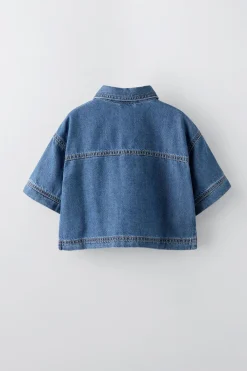 Niños ZARA 6 - 14 Años·Blusas / Camisas|6 - 14 Años·Total Look<CAMISA DENIM CROPPED