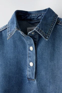 Niños ZARA 6 - 14 Años·Blusas / Camisas|6 - 14 Años·Total Look<CAMISA DENIM CROPPED
