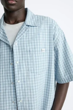 New CAMISA DENIM CUADROS Hombre Camisas