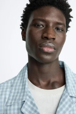 New CAMISA DENIM CUADROS Hombre Camisas