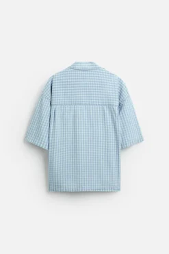 New CAMISA DENIM CUADROS Hombre Camisas