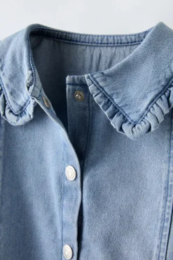 Niños ZARA 1½ - 6 Años·Camisas|1½ - 6 Años·Jeans / Denim<CAMISA DENIM CUELLO