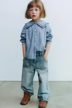 Niños ZARA 1½ - 6 Años·Camisas|1½ - 6 Años·Jeans / Denim<CAMISA DENIM CUELLO