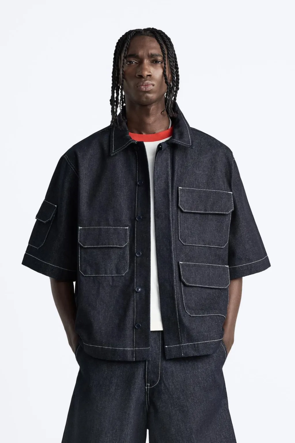 Online CAMISA DENIM OVERSIZE BOLSILLOS Hombre Camisas