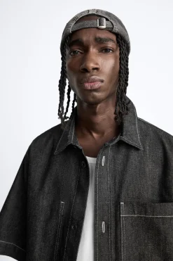 Discount CAMISA DENIM PESPUNTES CONTRASTE Hombre Camisas