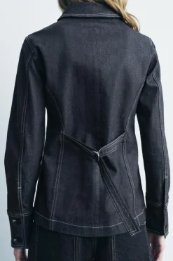 Fashion CAMISA DENIM PESPUNTES ZW COLLECTION Mujer Camisas / Blusas