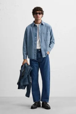 Discount CAMISA DENIM RELAXD FIT Hombre Camisas