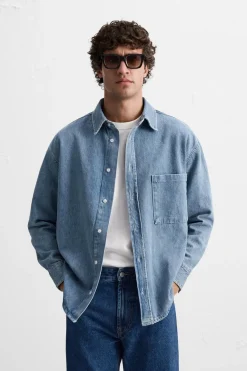 Discount CAMISA DENIM RELAXD FIT Hombre Camisas