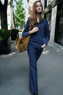 Hot CAMISA DENIM SLIM ZW COLLECTION Mujer Camisas / Blusas