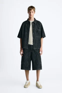 Outlet CAMISA DENIM TEXTURA Hombre Camisas