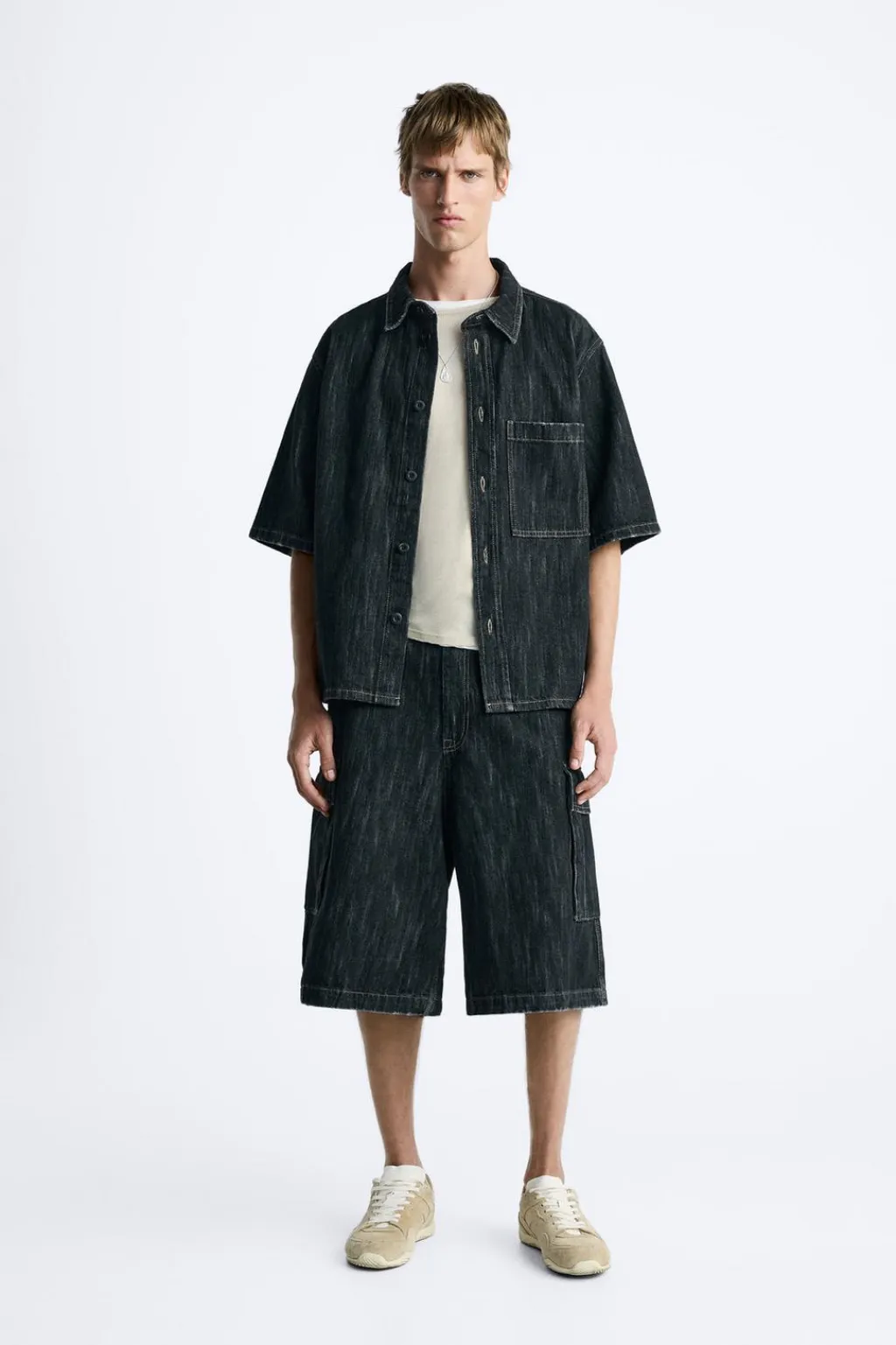 Outlet CAMISA DENIM TEXTURA Hombre Camisas