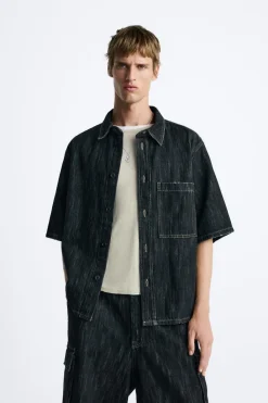 Outlet CAMISA DENIM TEXTURA Hombre Camisas