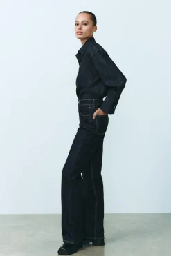 Outlet CAMISA DENIM TRF BOLSILLO Mujer Camisas / Blusas